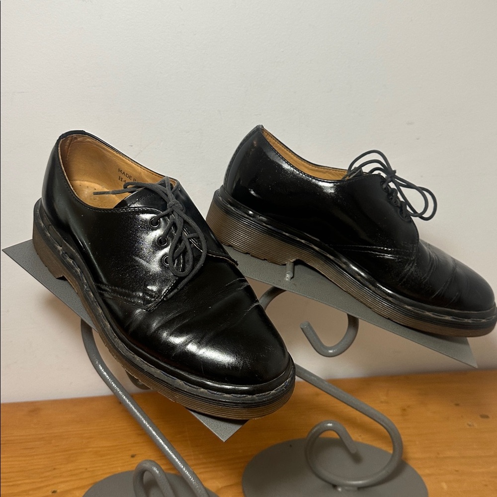 Vintage Black Leather Women's Oxfords
